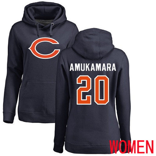 Chicago Bears Navy Blue Women Prince Amukamara Name and Number Logo NFL Football 20 Pullover Hoodie Sweatshirts